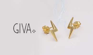 GIVA Golden Bolt Earring worth @₹549 worth ₹1799